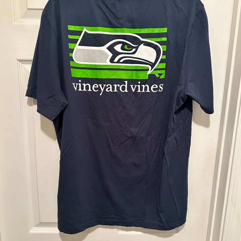Vineyard Vines Navy Blue Seattle Seahawks T-Shirt size L